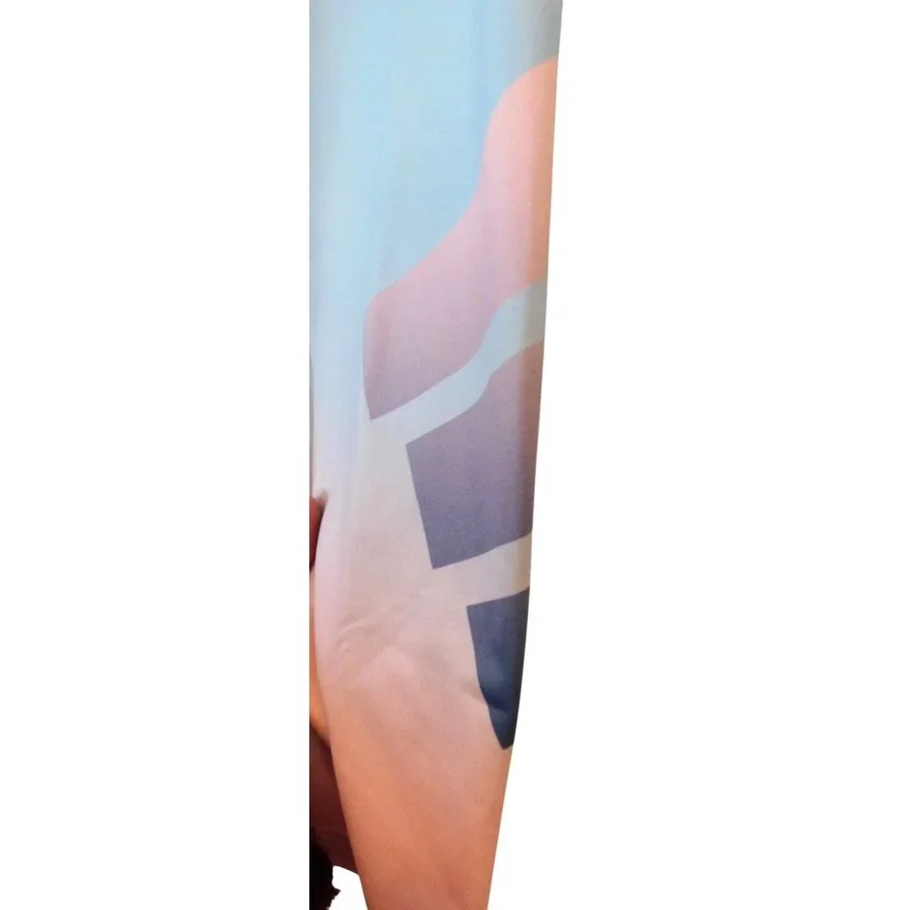 Adidas Girls M 10 12 Ombre Blue Pink Athletic Leggings Tights Medium Cropped